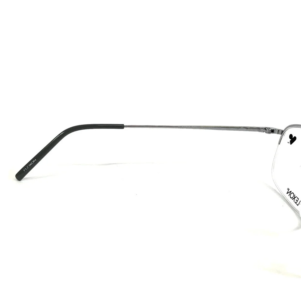 Flexon Eyeglasses Frames 606 LT GUNMETAL Square Half Rim Titanium 54-19-140